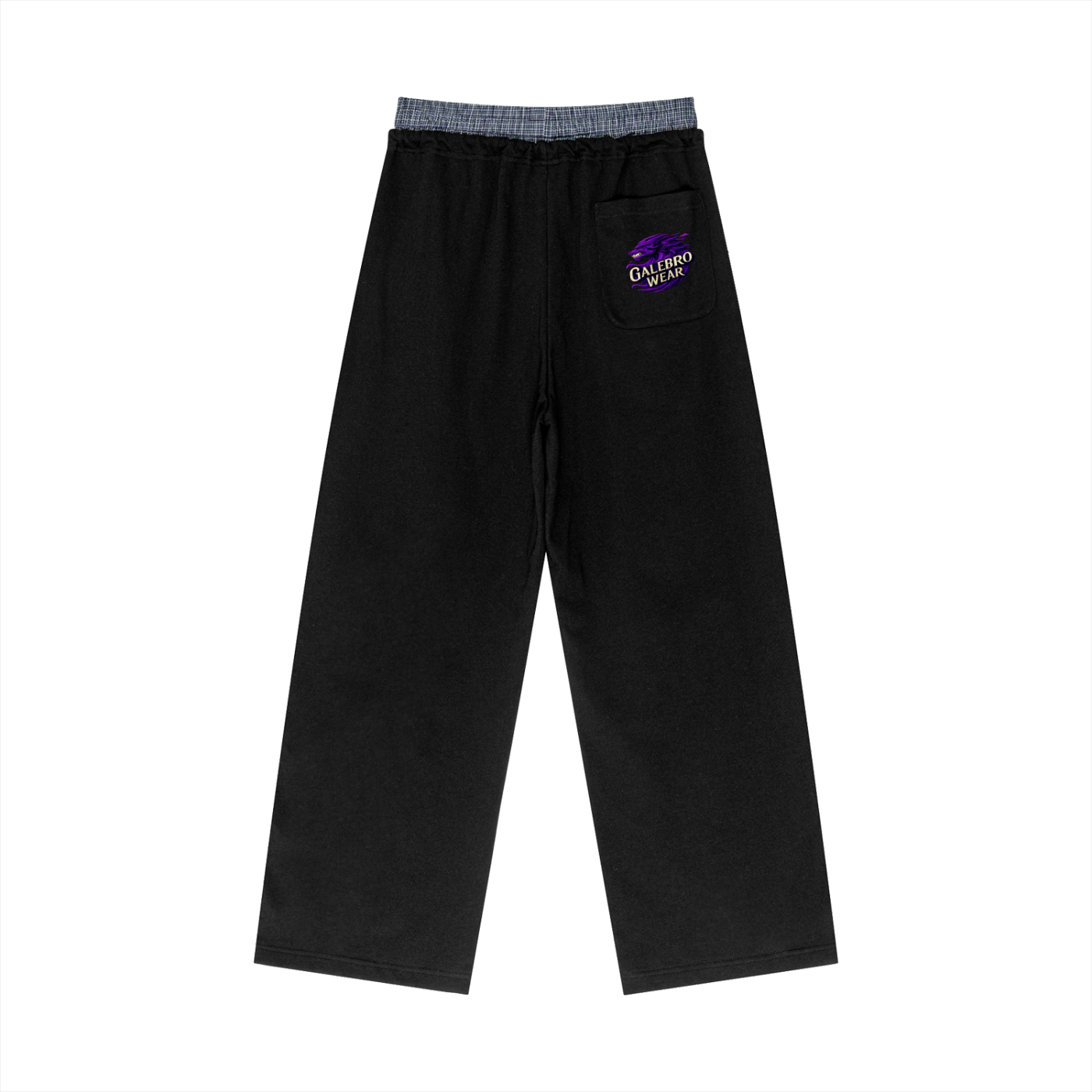 Plaid Contrast Waist Pants