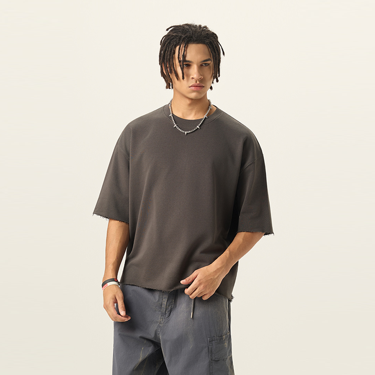 Men’s Cropped Terry T-shirt（280GSM）