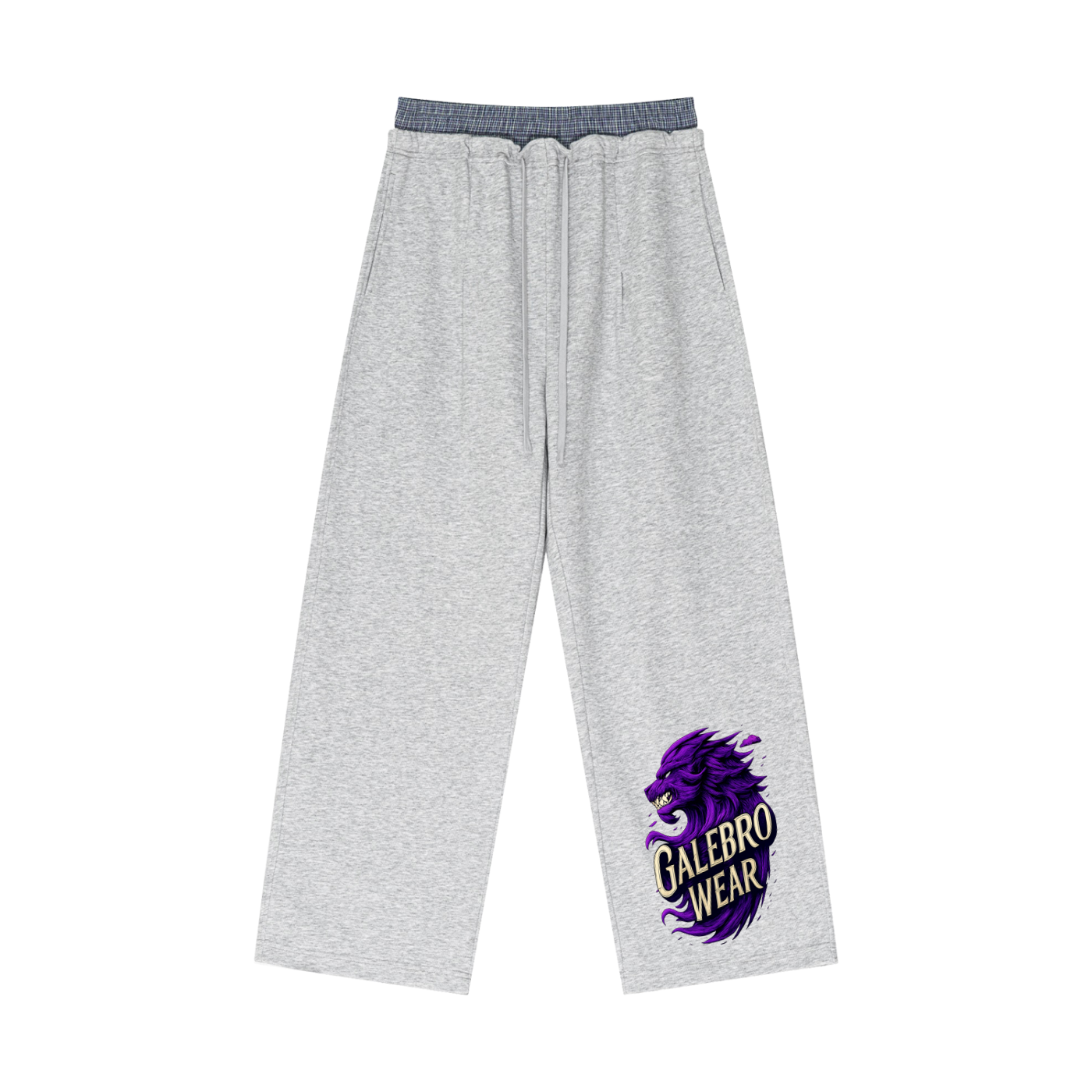 Plaid Contrast Waist Pants