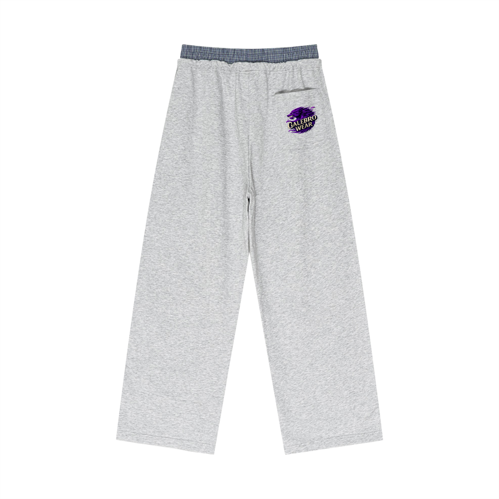 Plaid Contrast Waist Pants