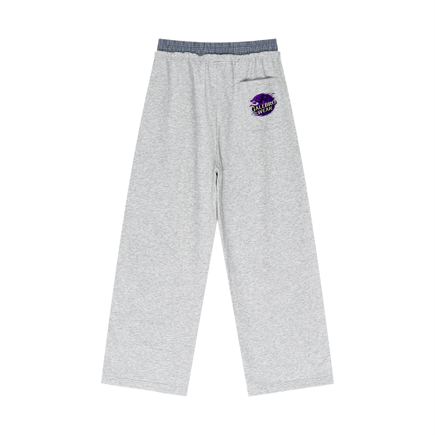 Plaid Contrast Waist Pants