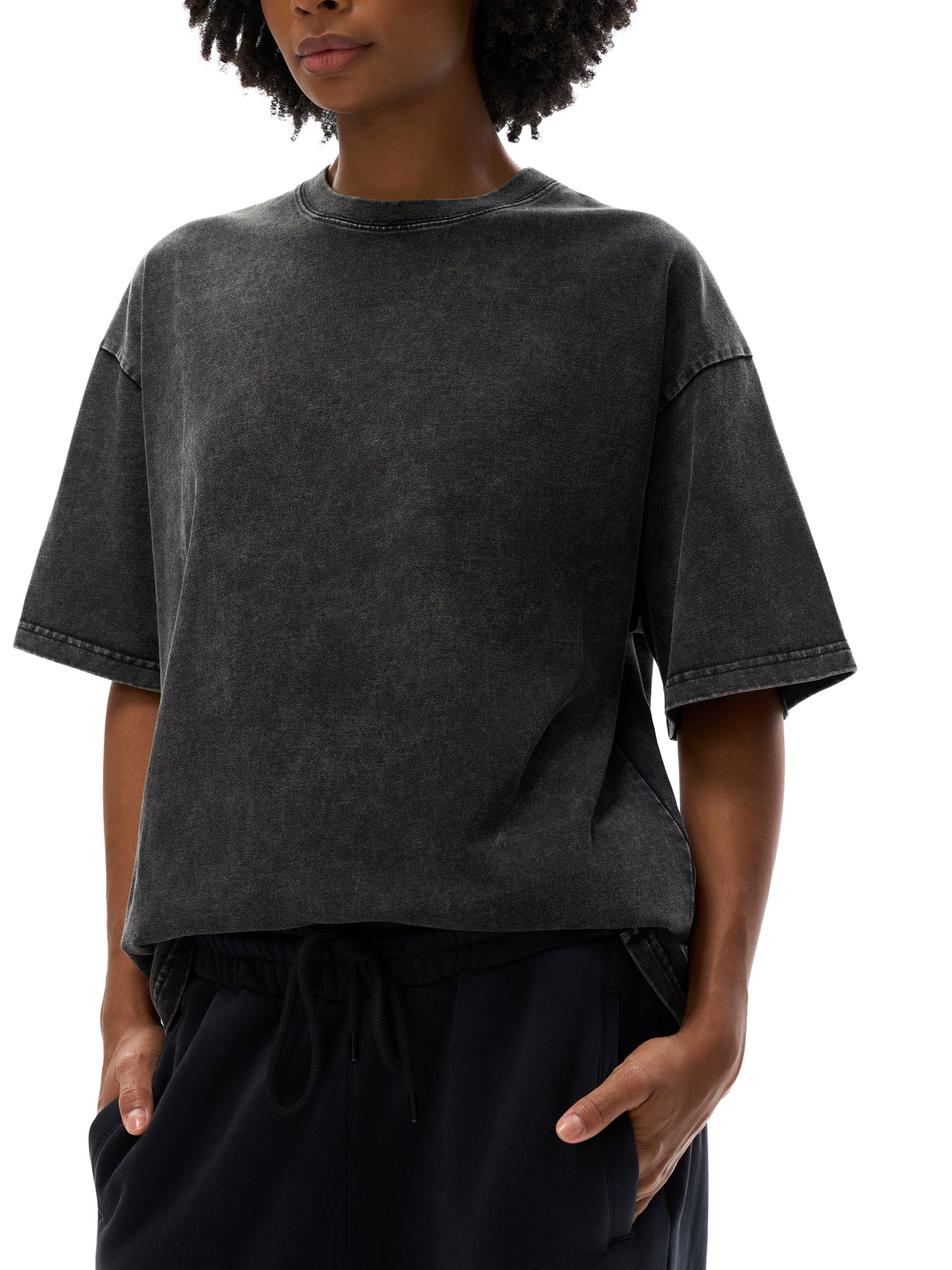 Snow Washed Oversized Cotton T-Shirt